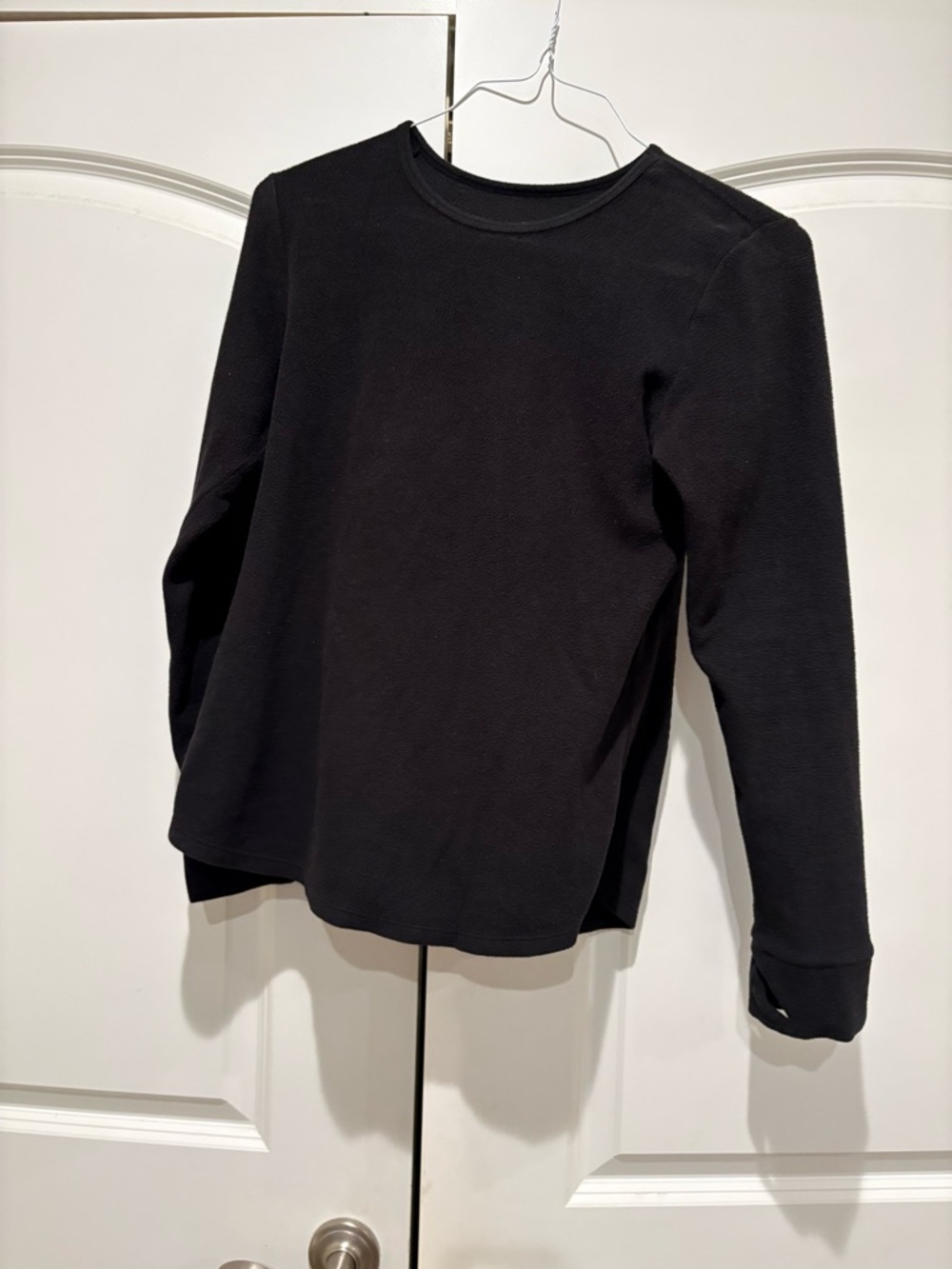 Women's Black Long Sleeve Crewneck Tee